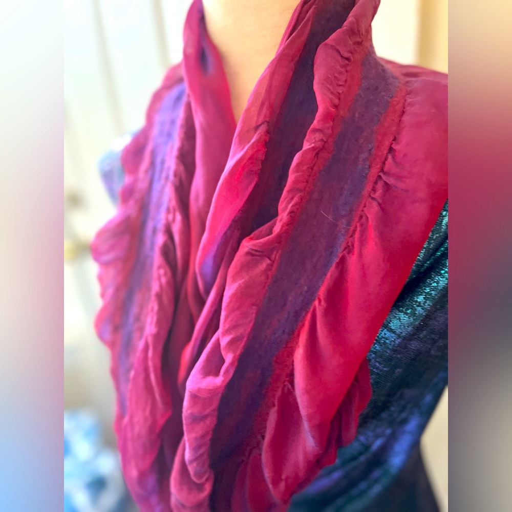 Gorgeous silk and felt custom scarf